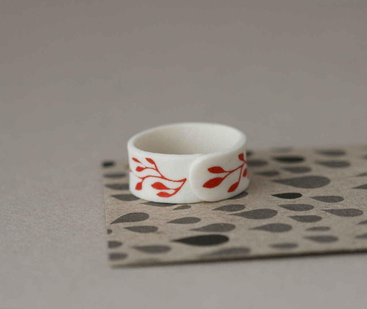 Red Branch - Porcelain Ring