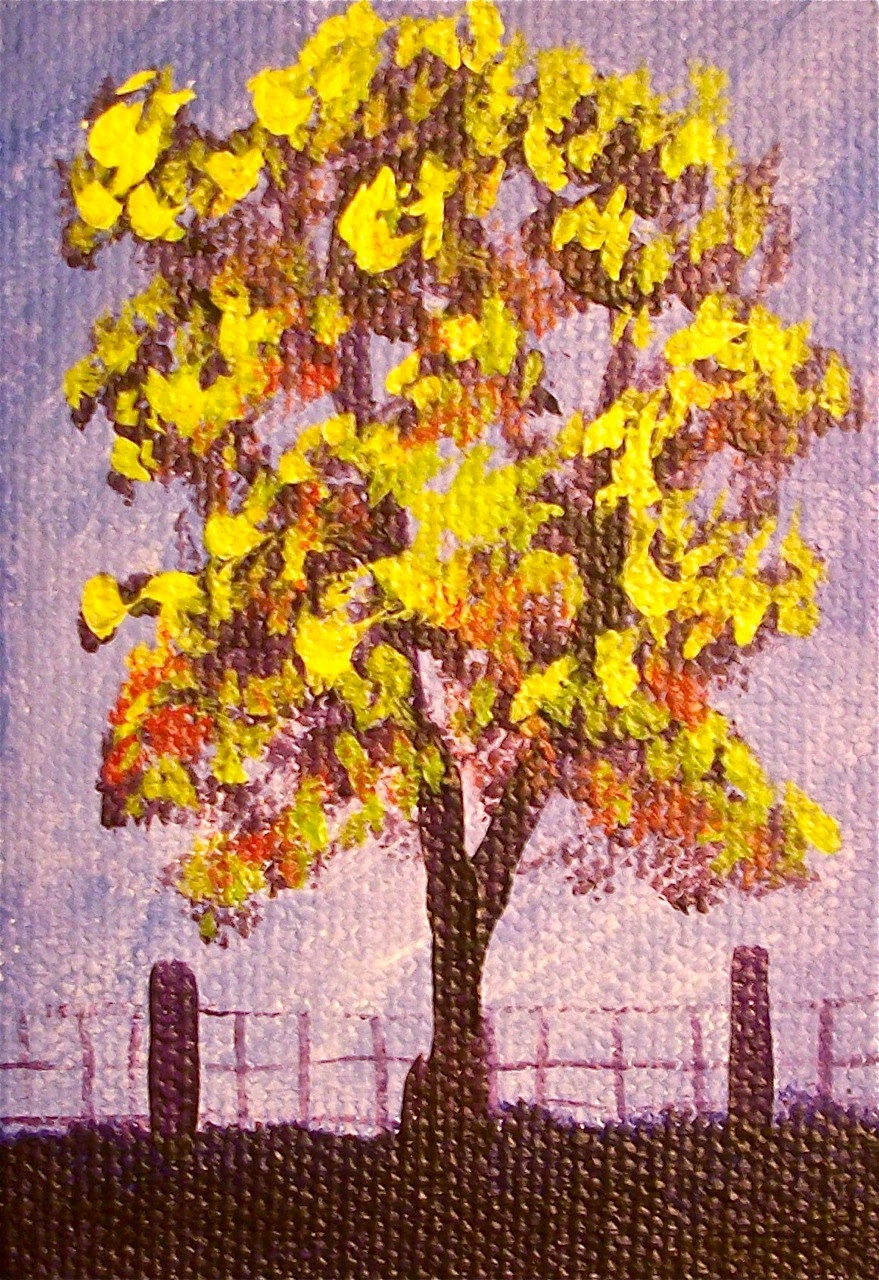 Lone Tree ORIGINAL ACEO