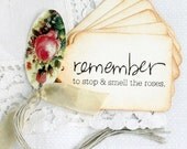 Gift Tags -  Roses Gift Tags Rose Sentiment Set of 8