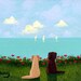 Yellow Chocolate Lab Dog art PRINT of Todd Young painting At The Beach