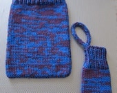 knit iPad cozy & gadget cozy SET (blue/purple)