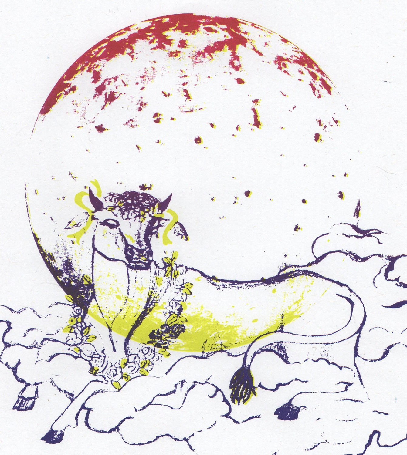 Io Myth and Moon Screenprint