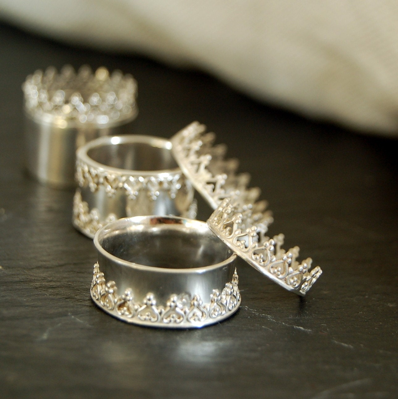 There is no queen without a crown ring, silver band,