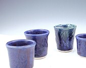 Blue Ceramic Shot Glass Jigger Mini Pot