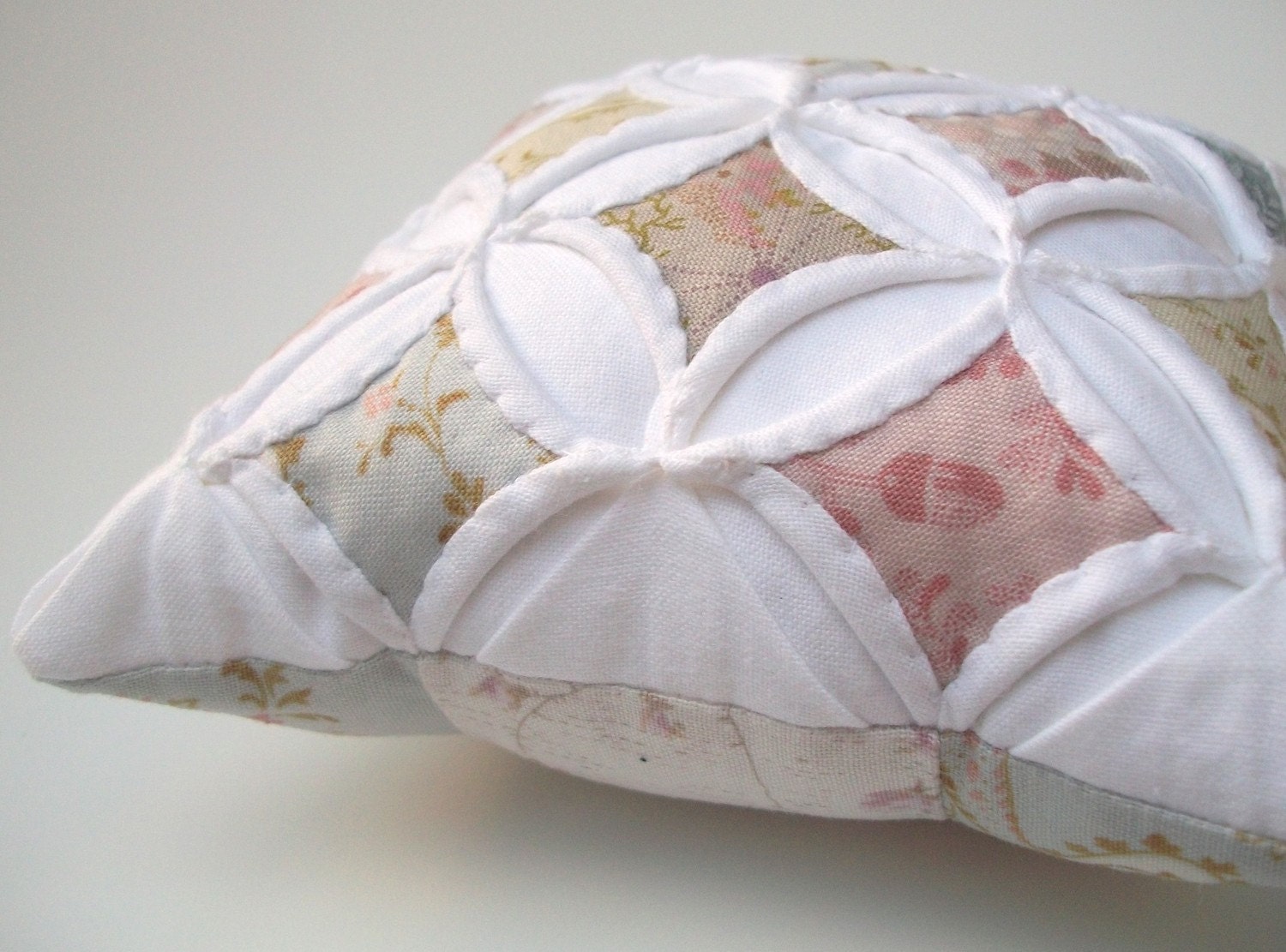 Miniature Cathedral Window Pillow Pincushion - 5 Inches Square