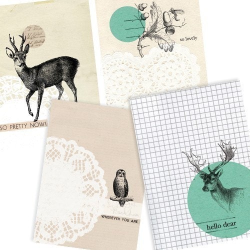 Forest Set- Digital PDF ACEO Tags for Download and Print