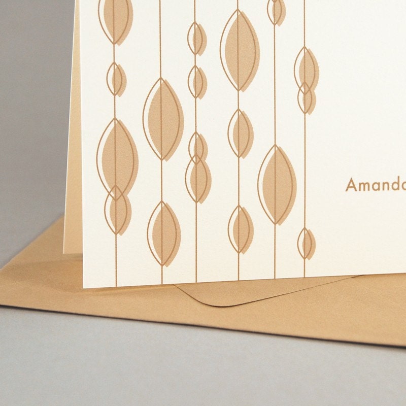 Personalized Stationery, Grove set of 8, Custom Notecard and Envelope Stationary Set, Choose Your Color
