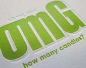 Letterpress OMG Birthday Card