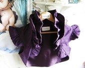 Aubergine Ruffled Silk Carina Bolero
