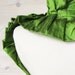 Victoriana Wrap - Parrot Green Dupioni Raw Silk Wrap Ruffled Shrug with Handmade Corsage Flower Detail Vintage Inspired