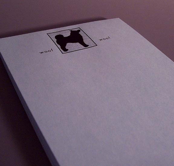 Norwegian Elkhound Notepad - Personalize It - Choose Paper Color - Recycled Paper