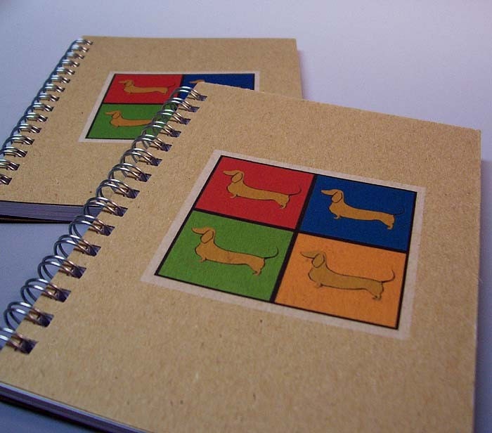 Four Dachshunds Spiral Notebook - Made with Recycled Paper