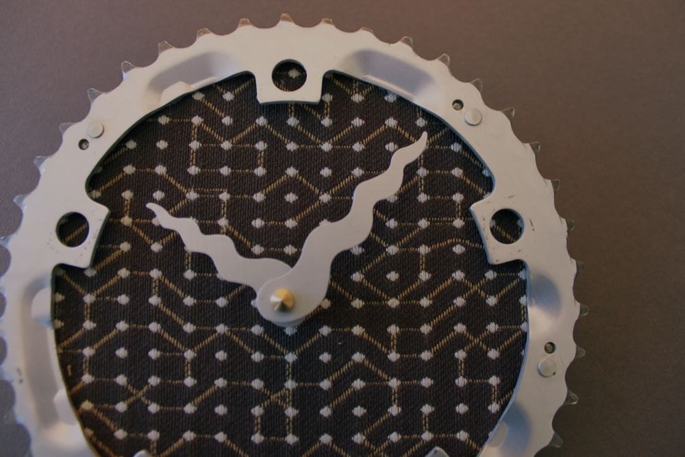 bicycle clock -geometrical brown