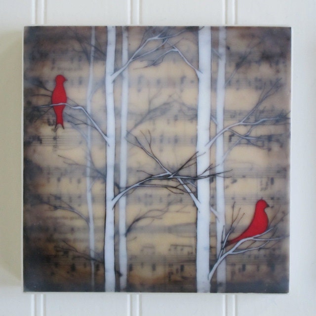 waxed mini - Red Birds