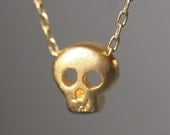 Baby Skull Necklace in Gold Vermeil