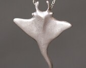 Manta Ray Pendant Necklace in Sterling Silver