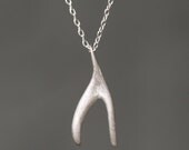 Small Wishbone Necklace in Sterling Silver