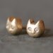 Baby Kitten Stud Earrings With Diamonds in 14K Gold