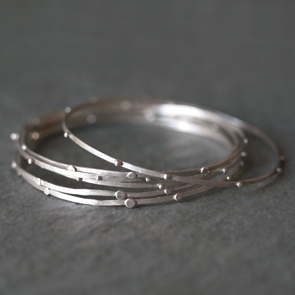 Stack Bangle in Sterling Silver