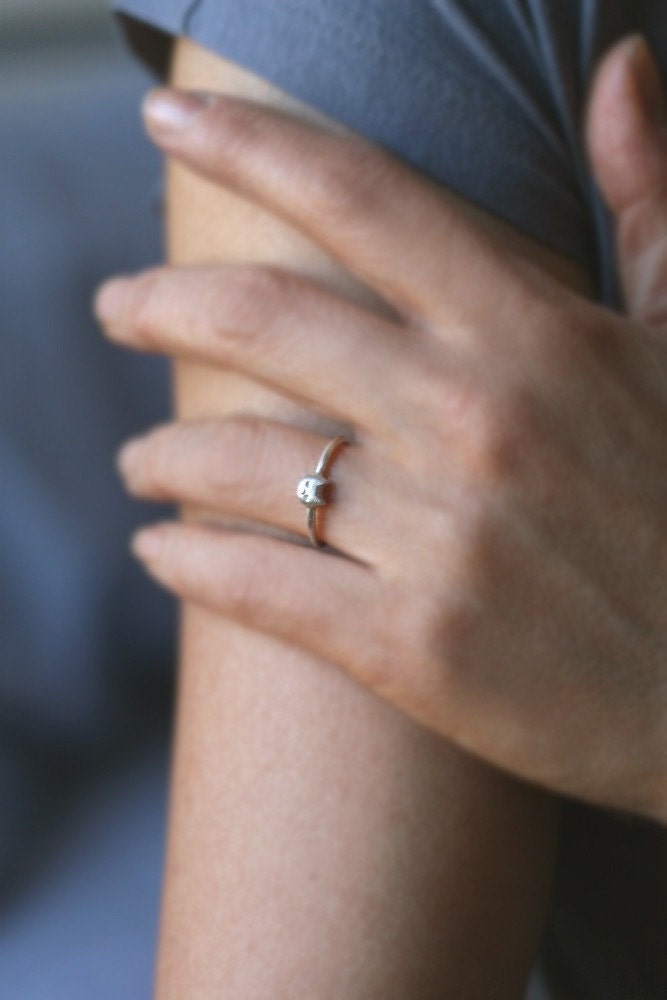 Baby Kitten Ring in Sterling Silver