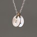 Double Tiny Oval Initial Necklace in Sterling Silver and 14k Gold