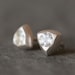 Triangle Solitaire Stud Earrings in Sterling Silver with White Topaz