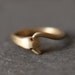 Snake Tail Ring in Brass with Rubies