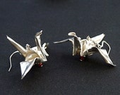 Silver Crane Earrings