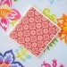 Set of 4 Modern Red Ceramic Coasters--Ready to Ship