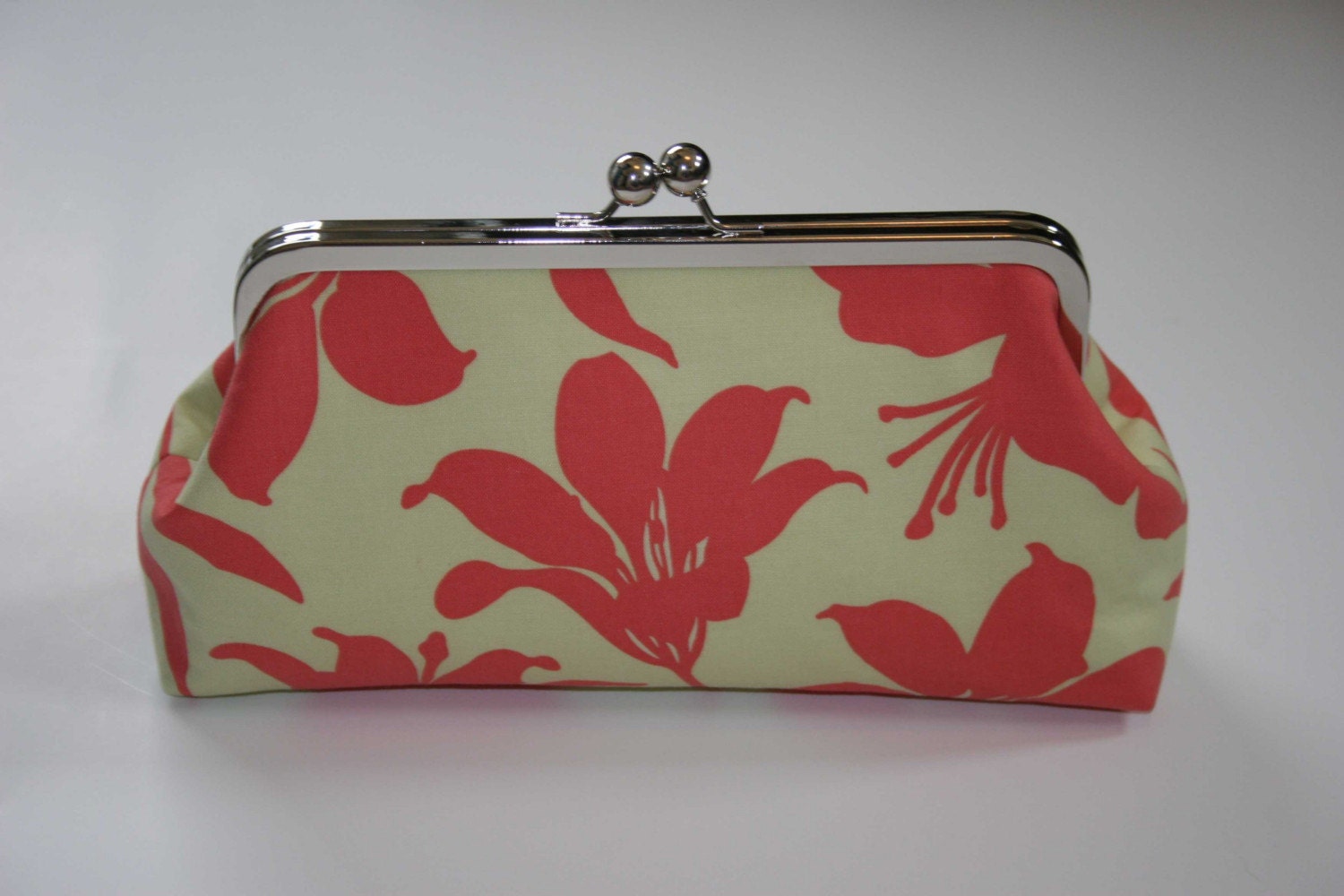 Bridesmaid Clutch Coral Ivory Manzanita Lillies