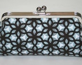 Kisslock Clutch Espresso Brown Powder Blue Bridesmaid Clutches