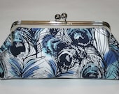 Bridesmaid Clutch Purse Blue Peacock
