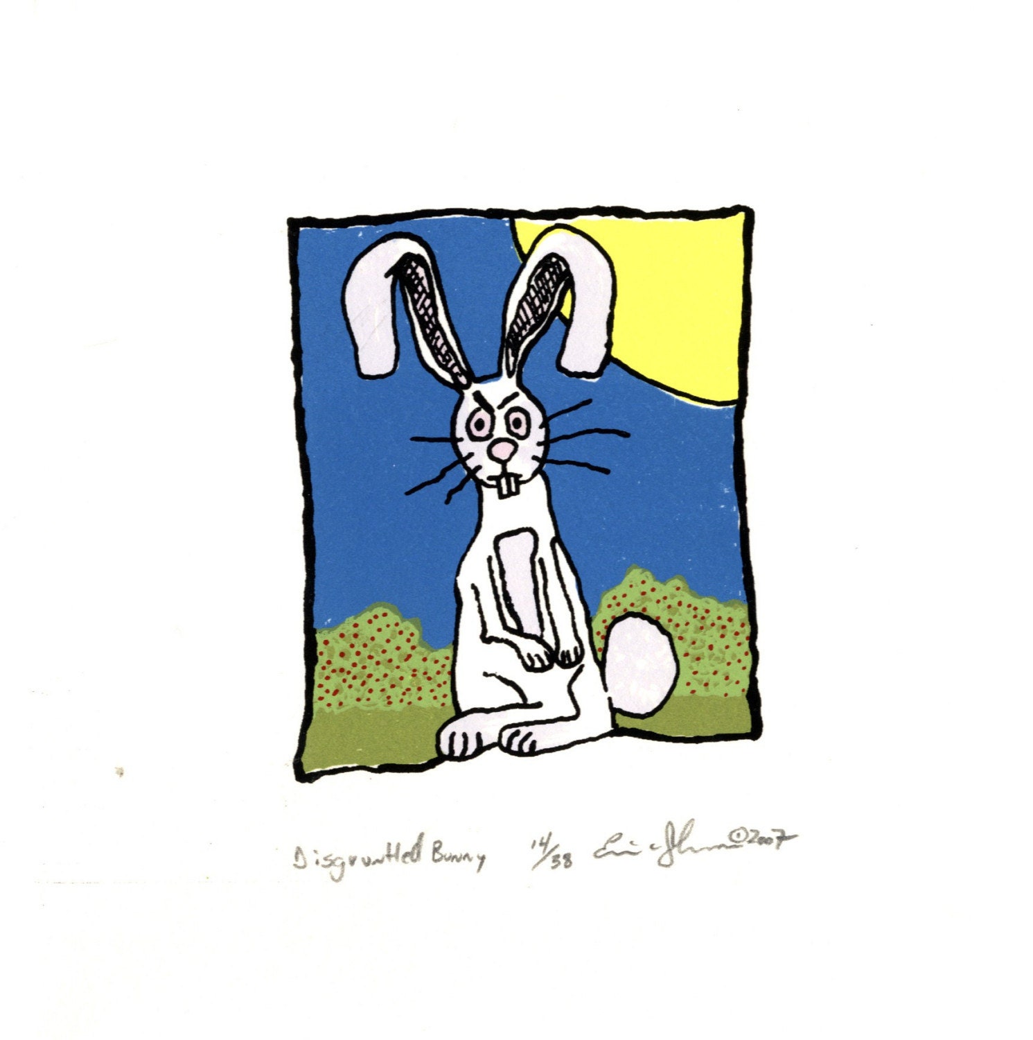 Disgruntled Bunny Serigraph