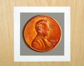 Penny for Your Thoughts -  Original Acrylic Painting of Penny on Wood Panel