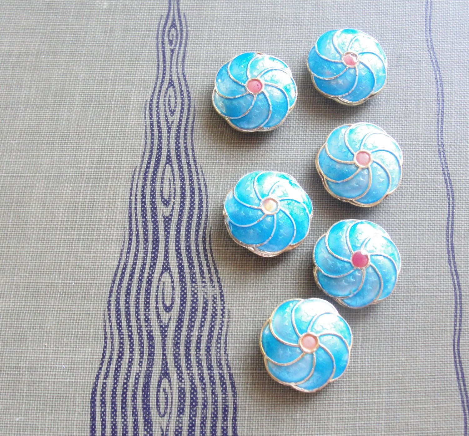 Cloisonne Beads    6pc