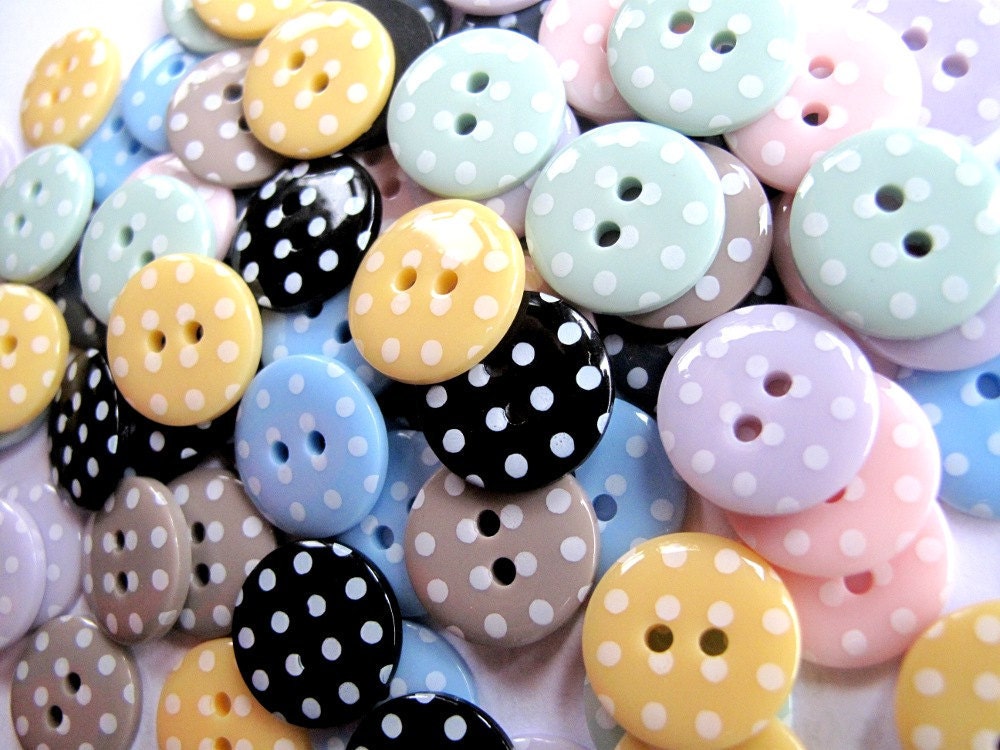 Buttons small Droplet size x80 Academic SPOTS 1.5cm 0.55inch OR choose your colurs