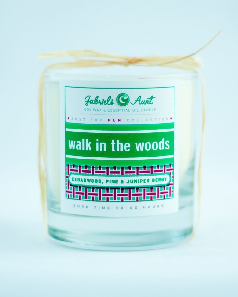 Walk In The Woods Fir, Pine and Juniper Woodsy and Fresh Scented 8oz. Candle Non Toxic Eco Friendly Natural