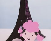 3D Eiffel Tower Pink Poodle in Paris Centerpiece - Handmade in  any color