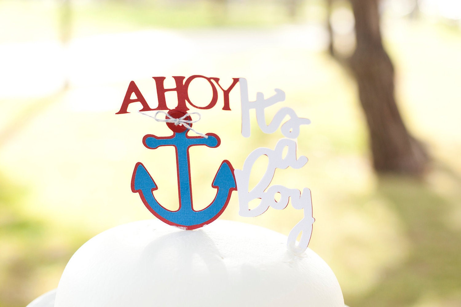 AHOY it's a boy Cake topper for Nautical Baby shower