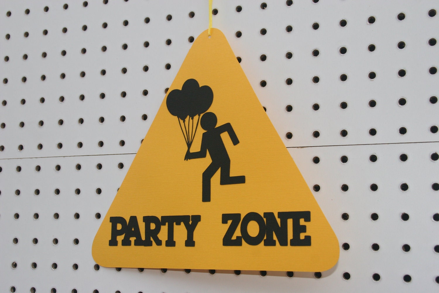 Construction Party Zone Sign in yellow and black decoration