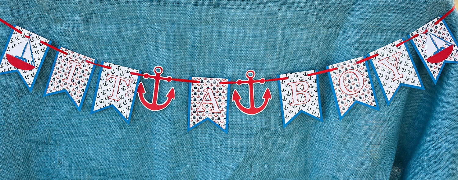 It's a Boy - Nautical Baby Shower Banner
