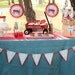 Little Red Wagon and Age number Cake Topper - You choose colors and age
