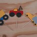 Construction Birthday Cupcake Toppers - Tow truck - Cement truck - Dump Truck Set of 12
