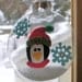 Squashed Snow Globe Glass Tree Ornament - Penguin and Snowflakes