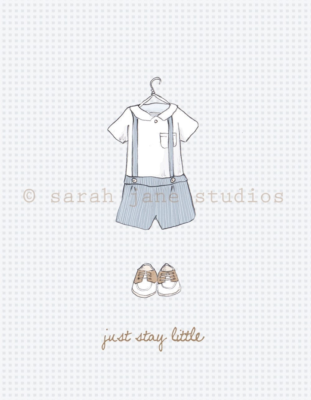 Children's Wall Art Print - Just Stay Little (Boy) - 8x10 - Boy Kids Nursery Room Decor