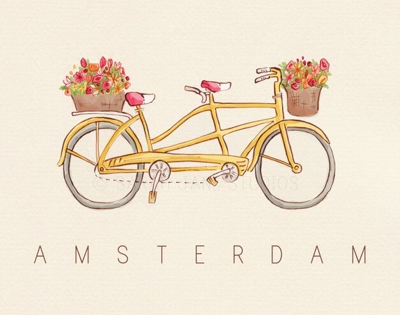 Children's Wall Art Print - Amsterdam - 8x10 - Kids Nursery Room Decor