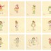 Children's Wall Art Prints - Her Month by Month SET (12 - 8x8s) - Girl Kids Nursery Room Decor