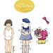 Paper Dolls - PDF Printable - My First Trip to Paris - 6 dolls and outfits