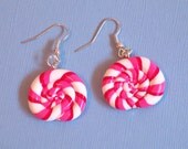 Lollipop (pink-red-white) - Dangle Earrings