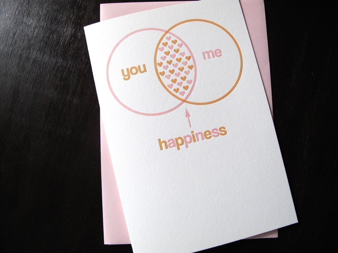 1401 - Letterpress Venn Diagram Valentine Card